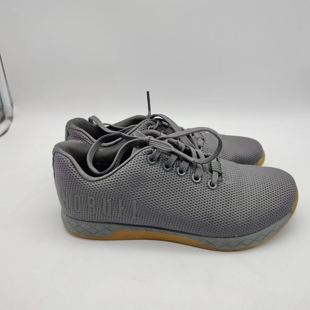 NOBULL Trainers Mens 7 Grey SuperFabric Gum Sole CrossFit Shoes Athletic Sneaker